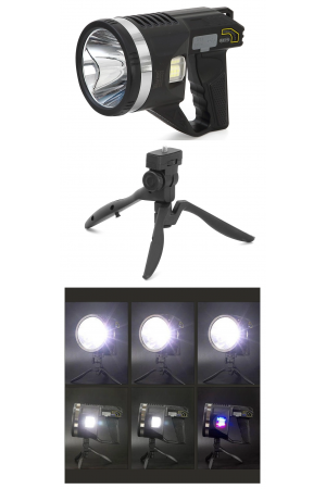 Şarjlı Dev Boy El Feneri Tripod Ayaklı Parlak Led El Lambası Kamp, Av &hellip;