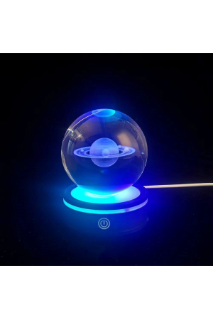 Satürn Gezegen Tasarım Dönen Usb&039li Cam Küre&hellip;