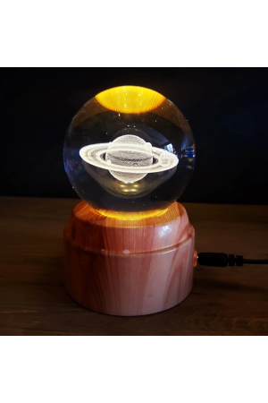 Satürn Gezegen Tasarımlı Dönen Cam Küre&hellip;