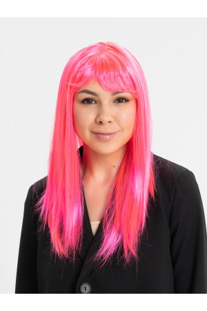 Şeker Pembesi Koyu Pembe Renk Uzun Düz Parti Peruğu&hellip;