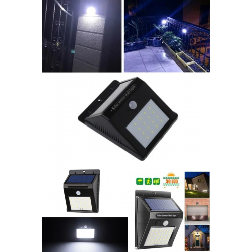 Sensörlü Solar Duvar Lambası 20 Ledli Sensörlü Solar Duvar Lambası 20 Ledli