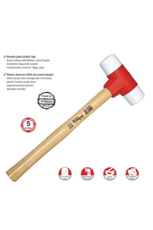 Sert Plastik Çekiç No:30 - Ahşap Saplı&hellip;