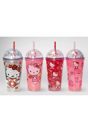Sevimli Hello Kitty Işıklı Pipetli Boncuklu Suluk & Bardak 400 …