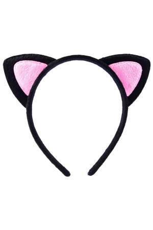 Sevimli Kedi Kulak Pofuduk Kedi Taç Siyah İçi Pembe Renk 17x15 Cm&hellip;