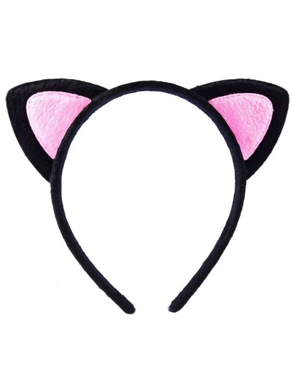 Sevimli Kedi Kulak Pofuduk Kedi Taç Siyah İçi Pembe Renk 17x15 Cm&hellip;