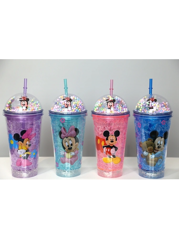 Sevimli Mickey Mouse Işıklı Pipetli Boncuklu Suluk & Bardak 400 Ml &hellip;