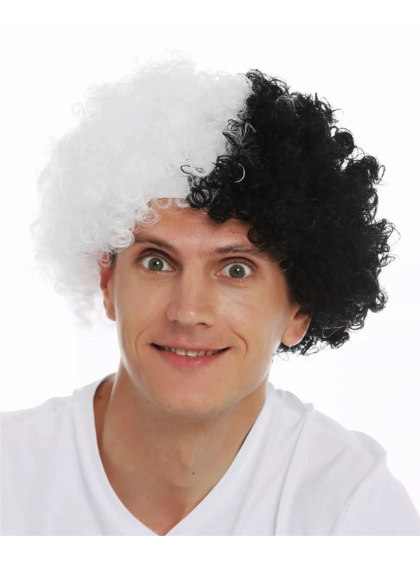 Siyah Beyaz Kıvırcık Afro Bonus Peruk Taraftar Bonus Saç&hellip;