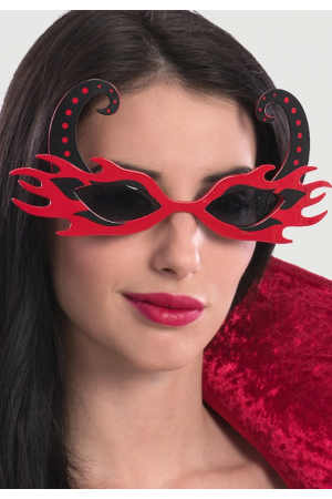 Siyah Boynuzlu Kırmızı Renk Alevli Parti Gözlüğü 21x10 Cm&hellip;