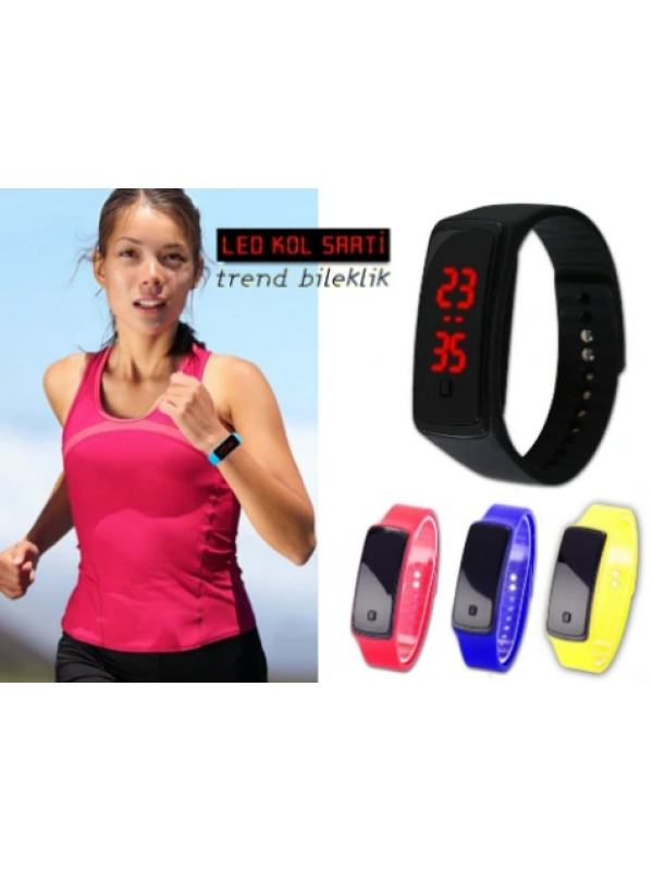 Siyah Ekranlı Led Kol Saati (kırmızı)&hellip;
