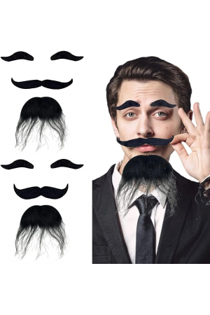Siyah Renk Kendinden Yapışkanlı Takma Sakal Bıyık Ve Kaş Seti&hellip;
