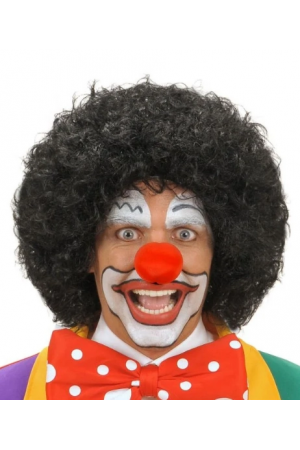 Siyah Renk Kıvırcık Afro Bonus Peruk Saç Ve Kırmızı Sünger Burun S&hellip;