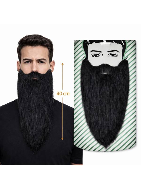 Siyah Renk Lastikli Uzun Takma Sakal 40 Cm&hellip;