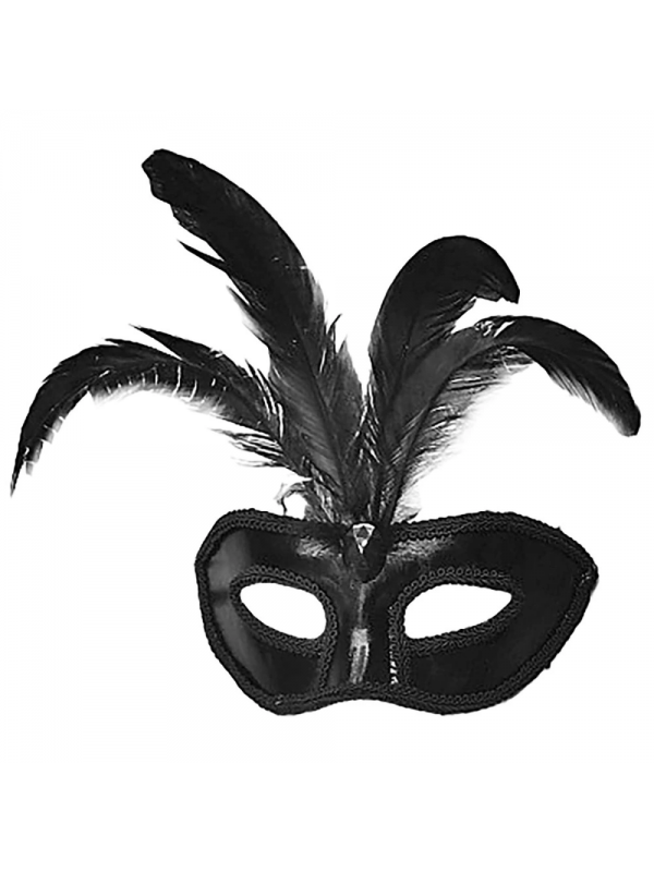 Siyah Renk Rugan Kaplama Siyah Tüylü Parti Maskesi 18x20 Cm&hellip;