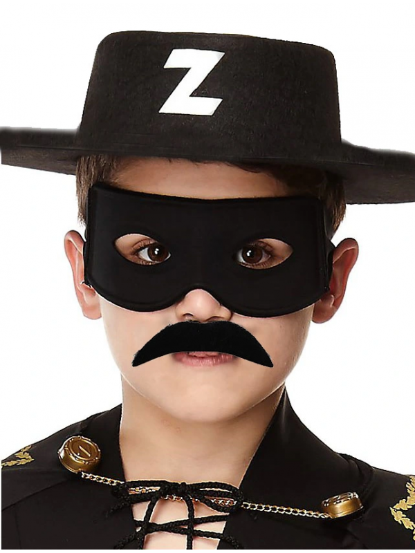 Siyah Renk Zorro Şapkası Zorro Maskesi Ve Zorro Bıyık Çocuk Boy&hellip;