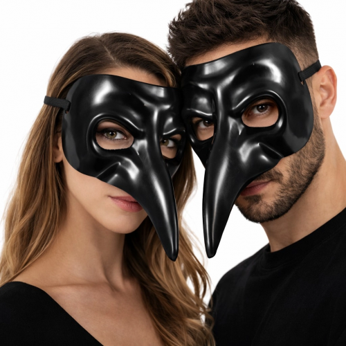 Siyah Uzun Burun Veba Doktoru Maskesi Siyah Uzun Burun Veba Doktoru Maskesi