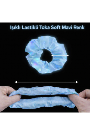 Soft Mavi Renk Led Işıklı Lastikli Saç Tokası - 3 Modlu Festival &amp&hellip;