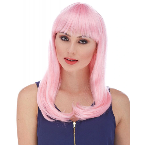 Soft Pembe Renk Uzun Düz Parti Peruğu Soft Pembe Renk Uzun Düz Parti Peruğu