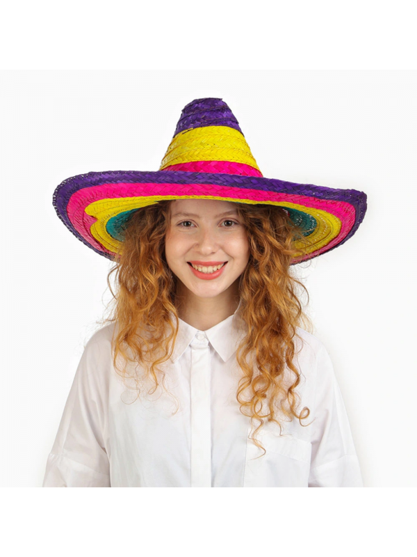 Sombrero Meksika Şapkası Renkli Örme Hasır Çocuk Boy&hellip;