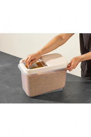 Sürgülü Kapaklı 10 Lt Erzak Bakliyat Un Şeker Saklama Kabı&hellip;