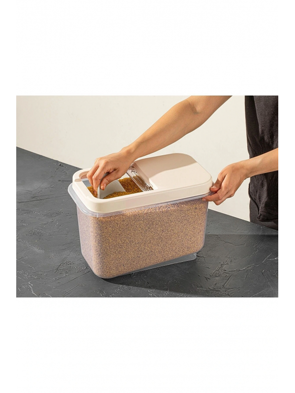 Sürgülü Kapaklı 10 Lt Erzak Bakliyat Un Şeker Saklama Kabı&hellip;