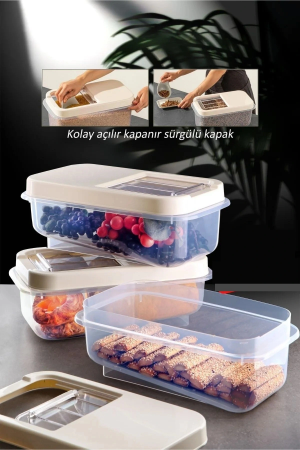Sürgülü Kapaklı 7.5 Lt Erzak Bakliyat Un Şeker Saklama Kabı&hellip;
