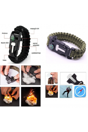 Survival Bileklik - Sos Multi Fonksiyonlu Hayatta Kalma Bilekliği&hellip;