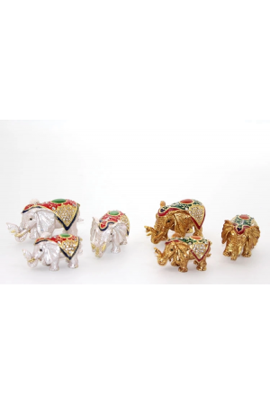 Swaroski Taşlı 3'lü Fil Figürü Alk1893&hellip;