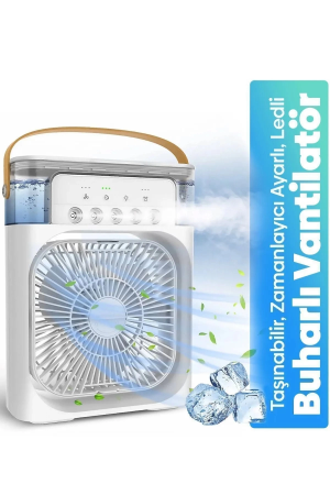 Taşınabilir Işıklı 5 Spreyli Vantilatör Buzlu Buharlı Vantilatör M&hellip;
