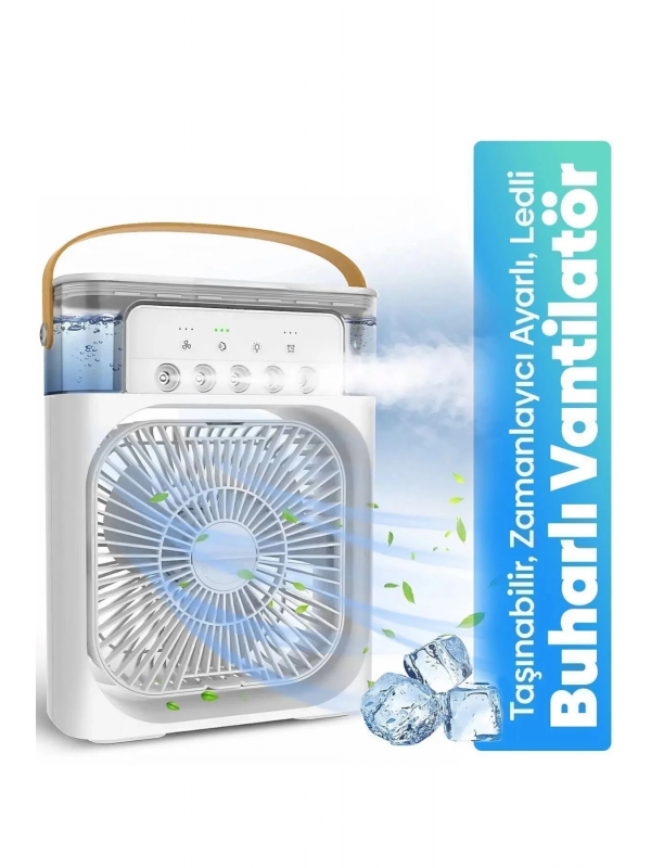 Taşınabilir Işıklı 5 Spreyli Vantilatör Buzlu Buharlı Vantilatör M&hellip;