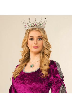 Taşlı Rönesans Kostümlü Kraliyet Ortaçağ Gümüş Kraliçe Prenses &hellip;