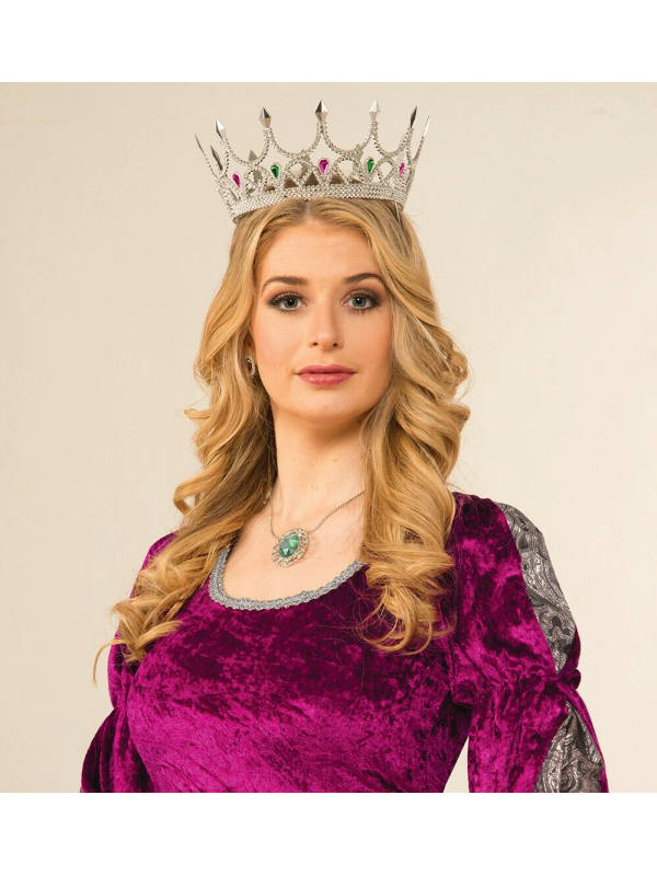 Taşlı Rönesans Kostümlü Kraliyet Ortaçağ Gümüş Kraliçe Prenses &hellip;