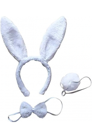 Tavşan Kostüm Seti Taç Papyon Kuyruk Beyaz Renk&hellip;