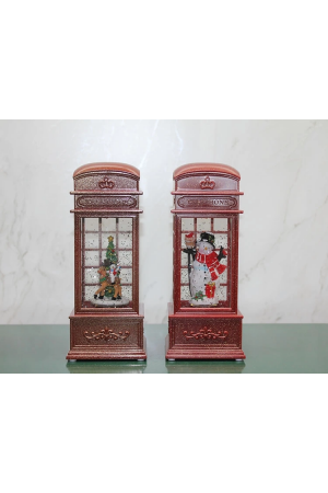 Telefon Kulübesi Tasarımı Yılbaşı Temalı Işıklı Müzikli Kar Kü&hellip;