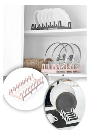 Tencere Kapağı Organizeri - 6 Bölmeli Tencere Kapak Rafı&hellip;