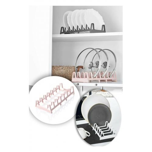 Tencere Kapağı Organizeri - 6 Bölmeli Tencere Kapak Rafı Tencere Kapağı Organizeri - 6 Bölmeli Tencere Kapak Rafı