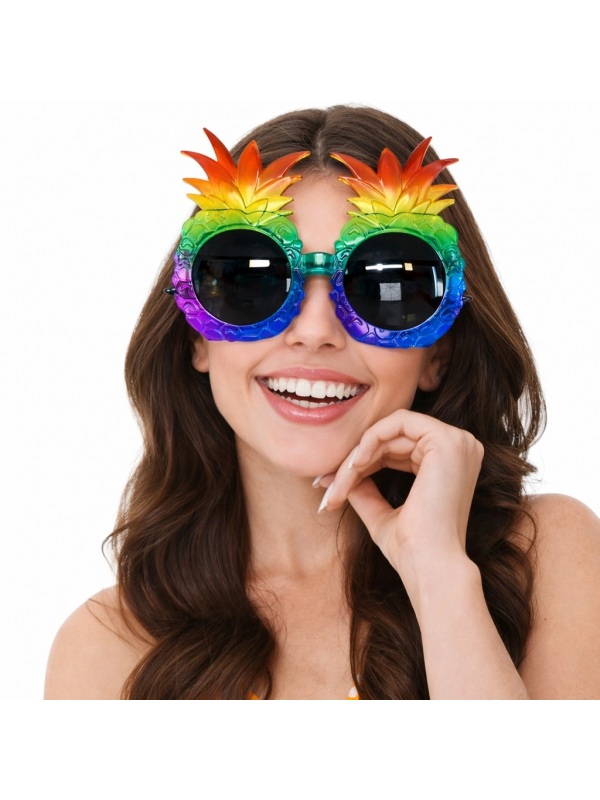Tropikal Ananas Tasarımlı Renkli Hawaii Parti Gözlüğü&hellip;