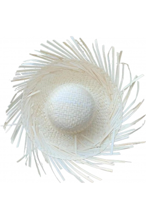 Tropikal Parti Beyaz Hasır Hawaii Şapkası 13x36 Cm&hellip;