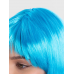Turkuaz Açık Mavi Renk Düz Kesim Kısa Küt Parti Peruğu