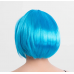 Turkuaz Açık Mavi Renk Düz Kesim Kısa Küt Parti Peruğu