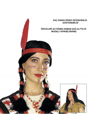 Tüylü Örgülü Hint Peruğu Kızılderili Peruğu&hellip;