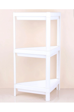 Üçgen 3 Katlı  Raf Ünitesi -  Mutfak - Banyo  Depolama Rafı - Beyaz&hellip;