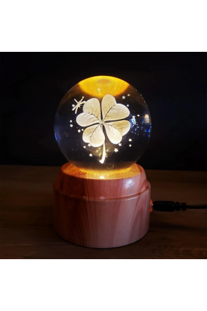 Usb&039li Yonca Tasarımlı Dönen Cam Küre&hellip;