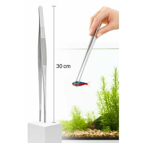 Uzun 30 Cm Çelik Cımbız - Akvaryum Maşası