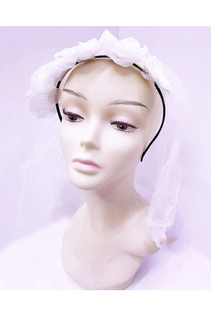 Uzun Duvaklı Üstü Beyaz Çiçekli Parti Tacı&hellip;