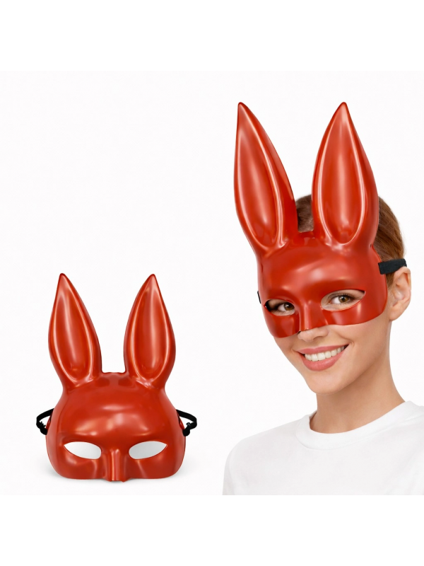 Uzun Kulaklı Kırmızı Lüks Tavşan Maskesi&hellip;