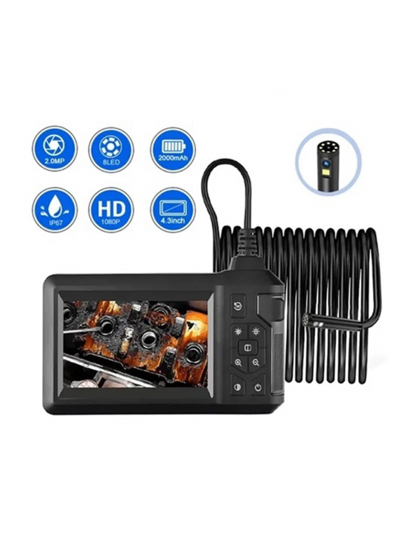 Vtn-009 Ekranlı Çift Kameralı 20 Metre Sert Kablo Yılan Endoskop Kamer&hellip;