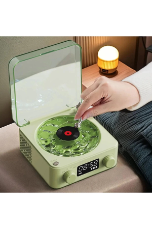 Waves Nostalji Plak Görünümlü Bluetooth Hoparlör 3d Ses Dalgası …