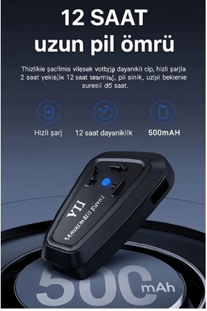 Y11 Bluetooth Kulaklık Mikrofonlu Motosiklet Kulaklığı İntercom B…