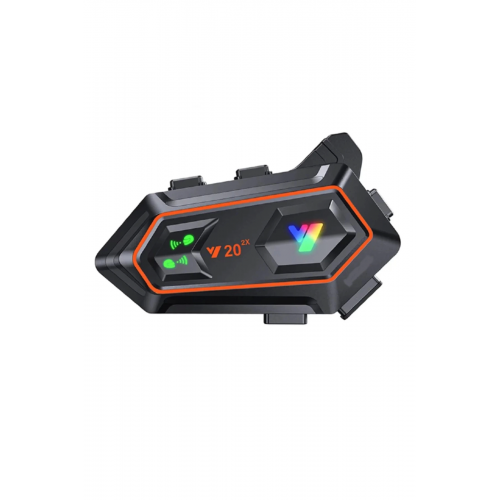 Y20 2x 1000m Telsiz Mesafeli 2 Kişi Bağlantılı Bluetooth Kask Kulaklık Fenerli İntercom