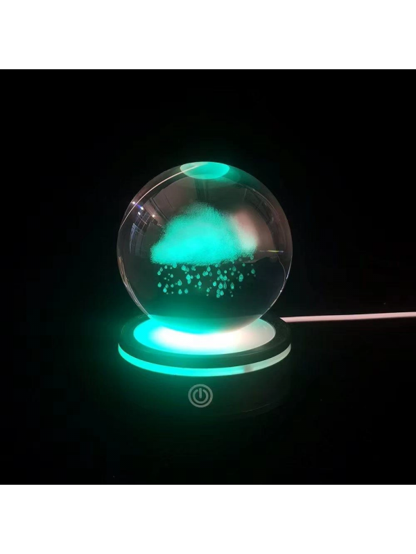 Yağmur Bulutu Tasarımlı Usb&039li Dönen Cam Küre&hellip;